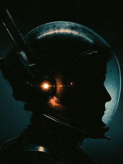 Astronaut Silhouette Sci-Fi Print.