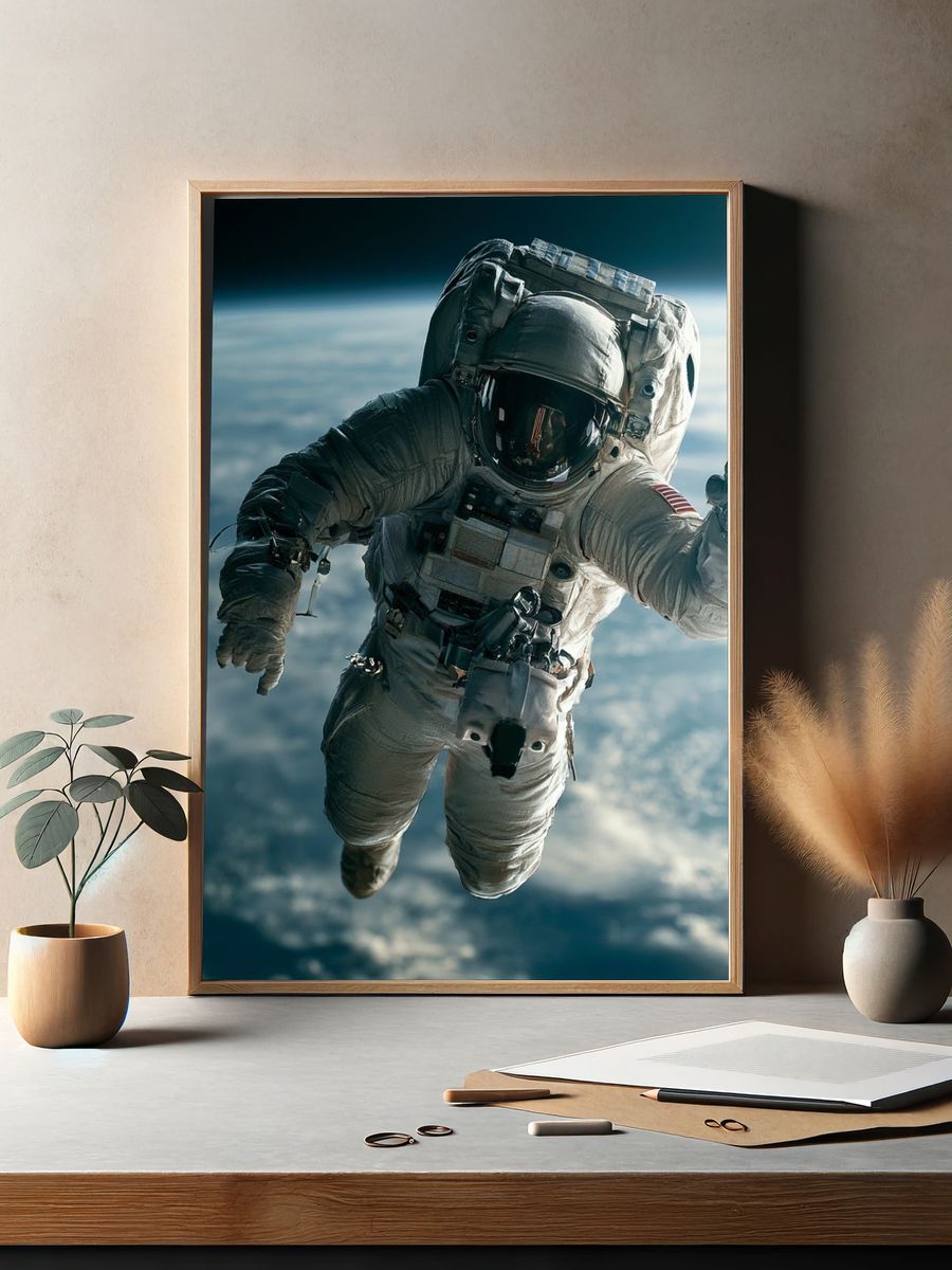 Astronaut Floating in Space Poster. — room view 2