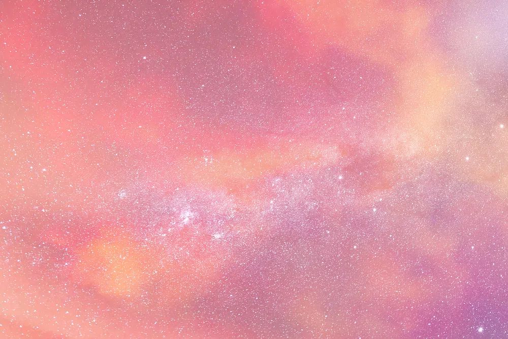 Cloudy evening pink sky background. poster — space art