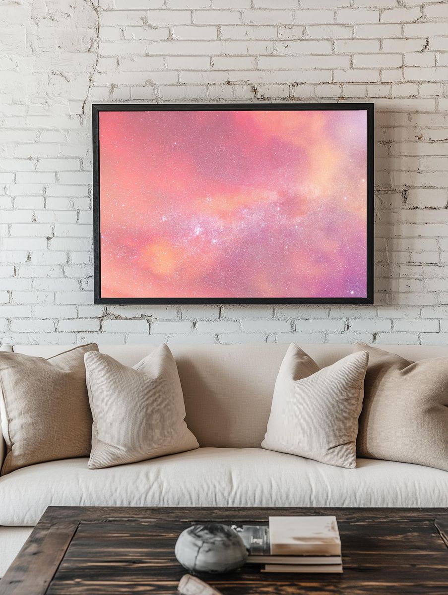 Cloudy evening pink sky background. — room view 1