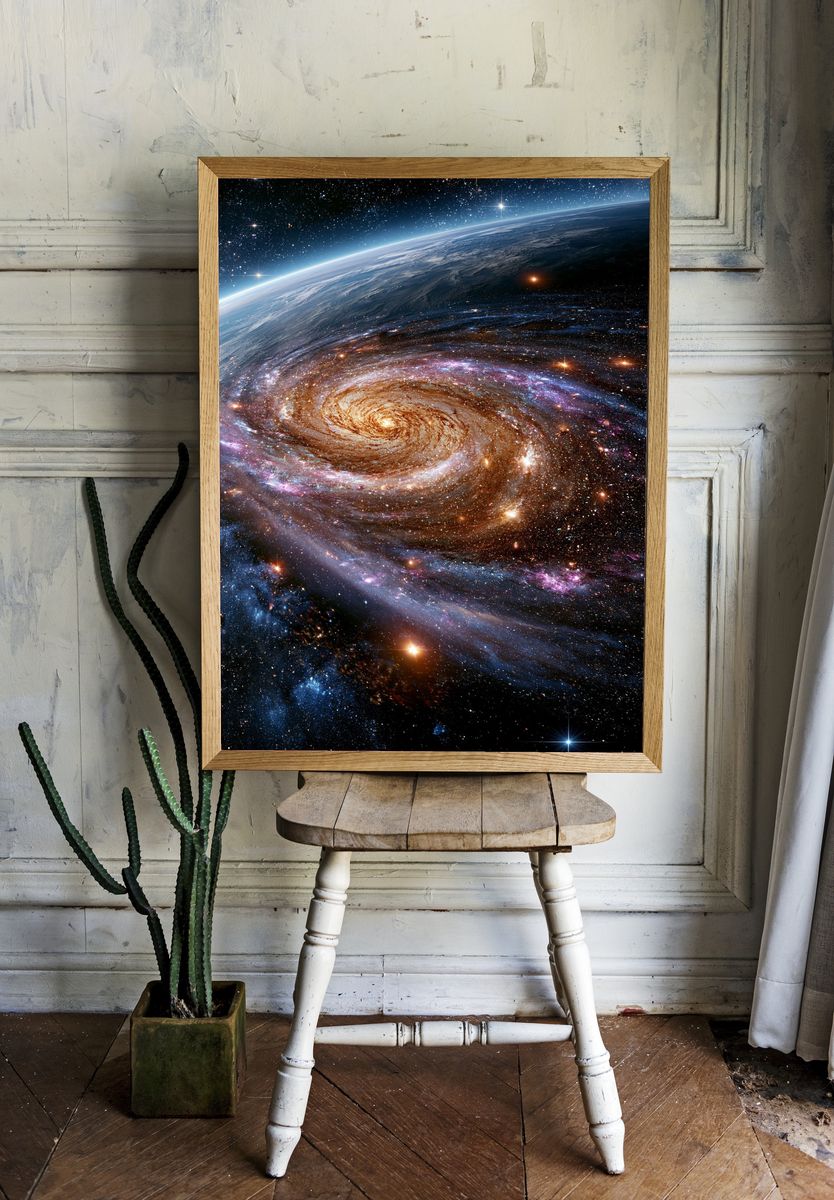 Cosmic Spiral Galaxy Poster. — room view 1