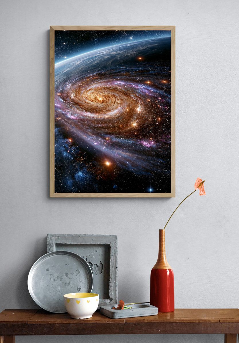 Cosmic Spiral Galaxy Poster. — room view 3