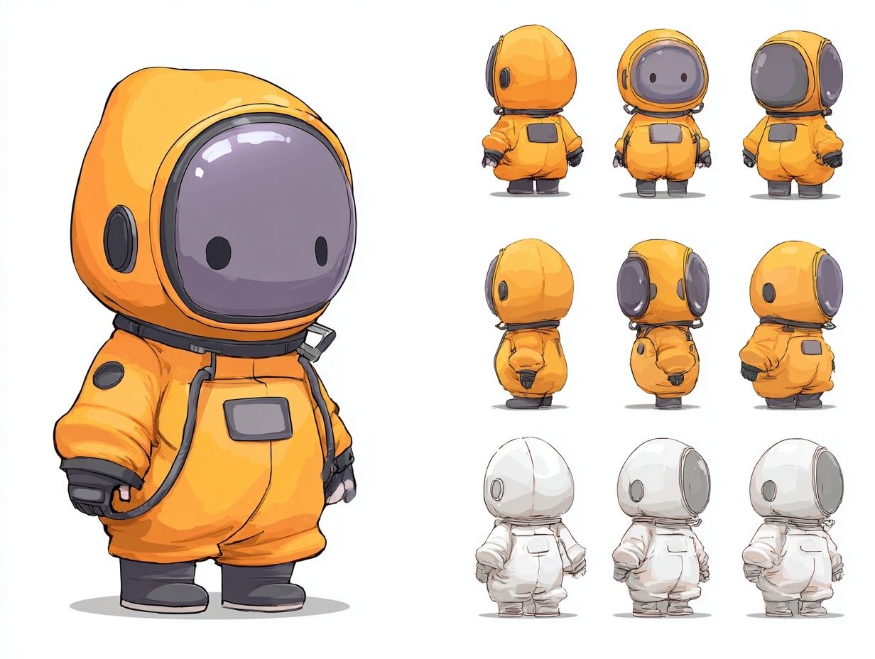 Cute Astronaut Character Illustration Poster. poster detail