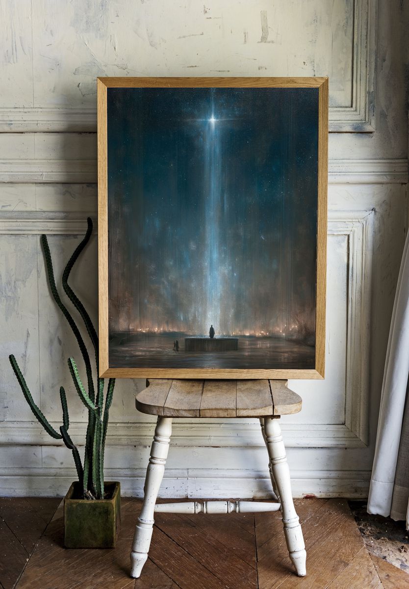 Celestial Cathedral Sci-Fi Print. — room view 1