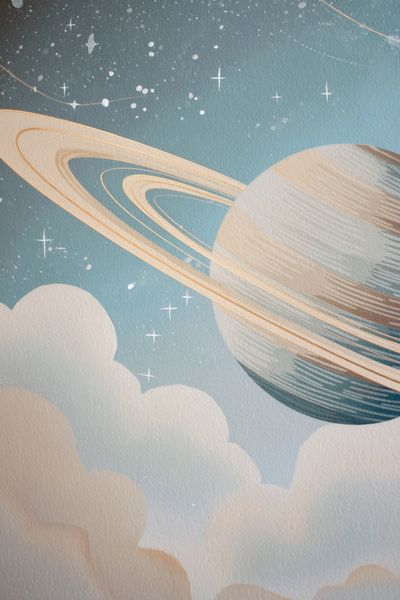 Saturn Dreamscape Illustration Poster