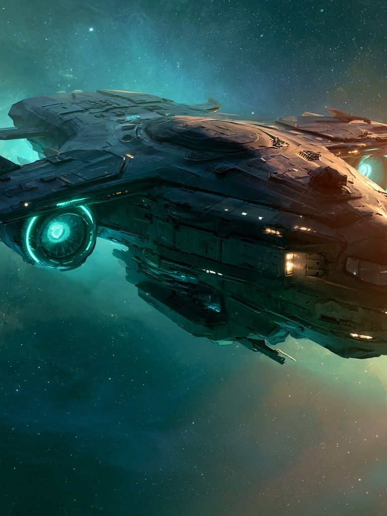 Nebula Starship Digital Art Print. poster detail