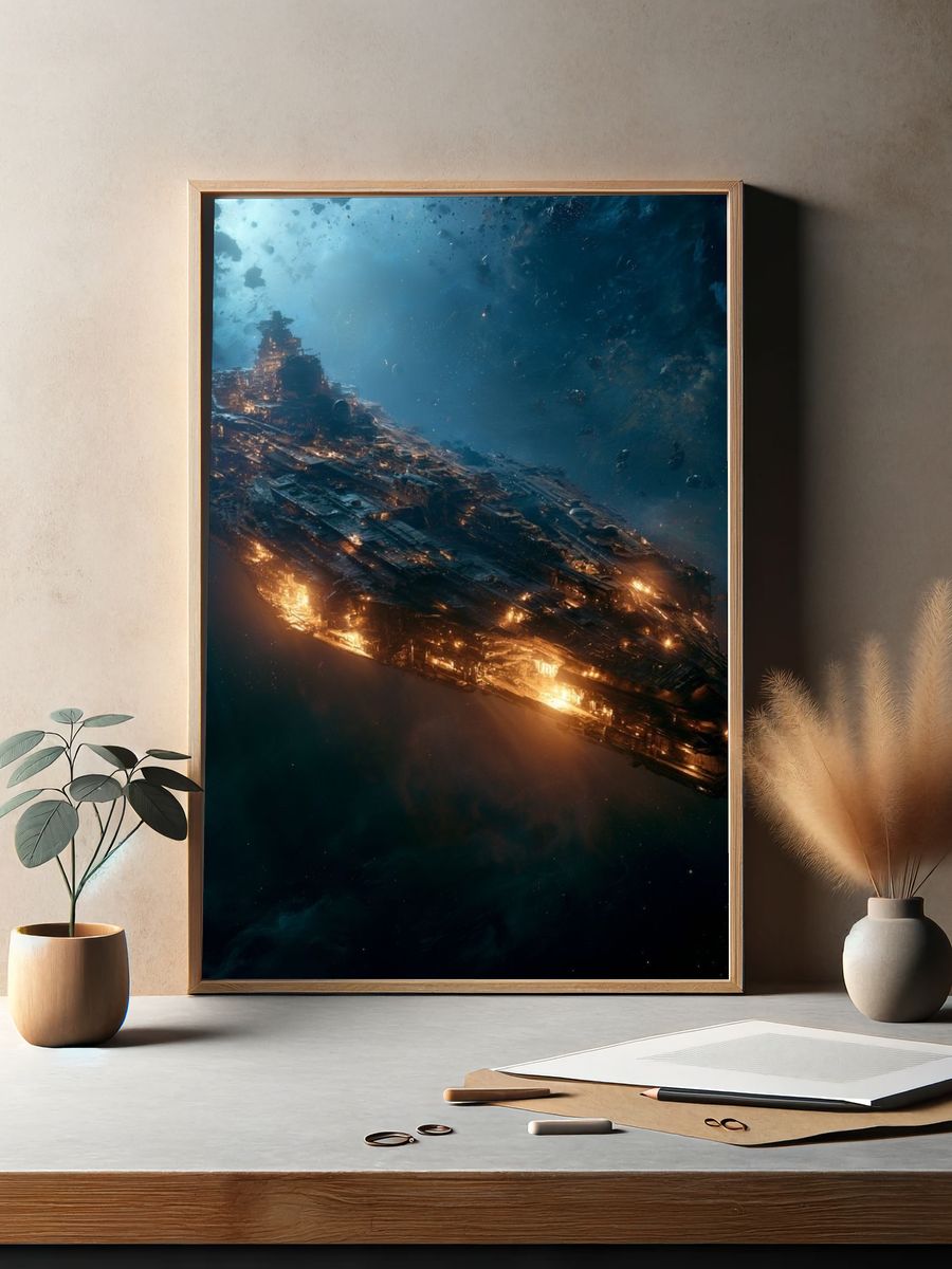 Derelict Starship Space Poster. — room view 2
