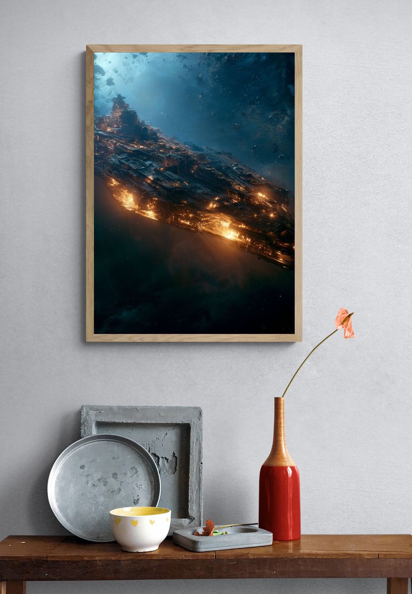 Derelict Starship Space Poster. — room view 3