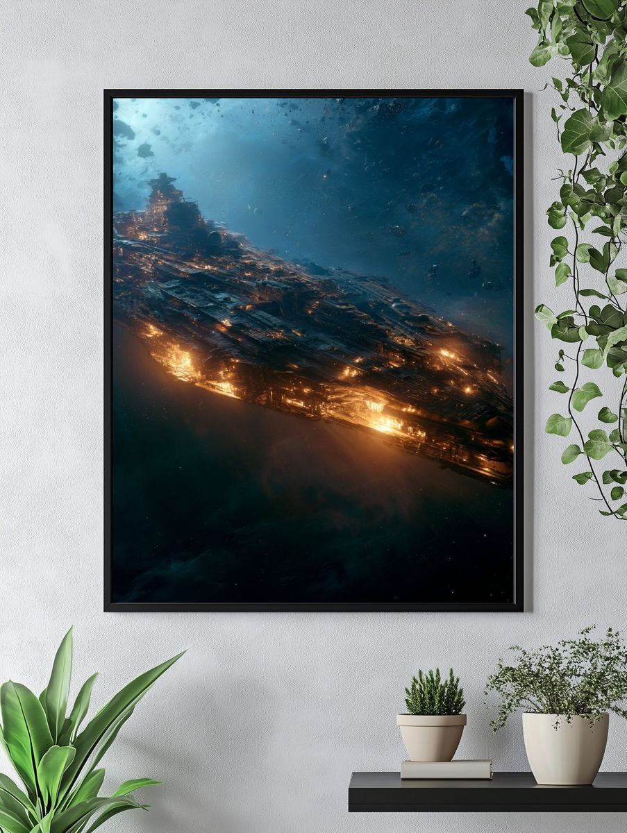 Derelict Starship Space Poster. — room view 4