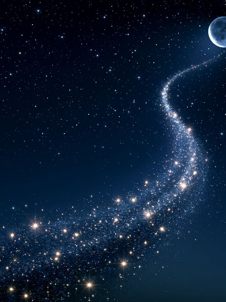 Moonlit Star Trail Space Poster. poster — space art
