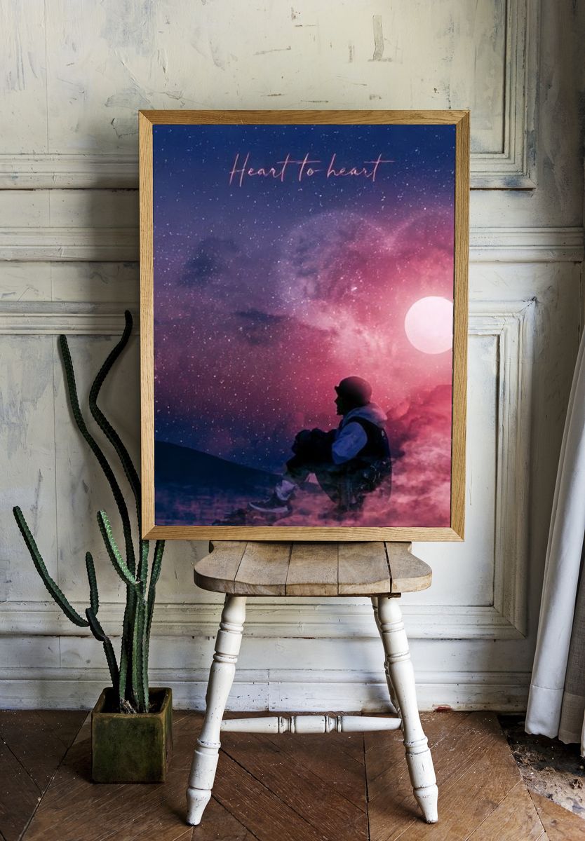 Heart to Heart Space Poster. — room view 1