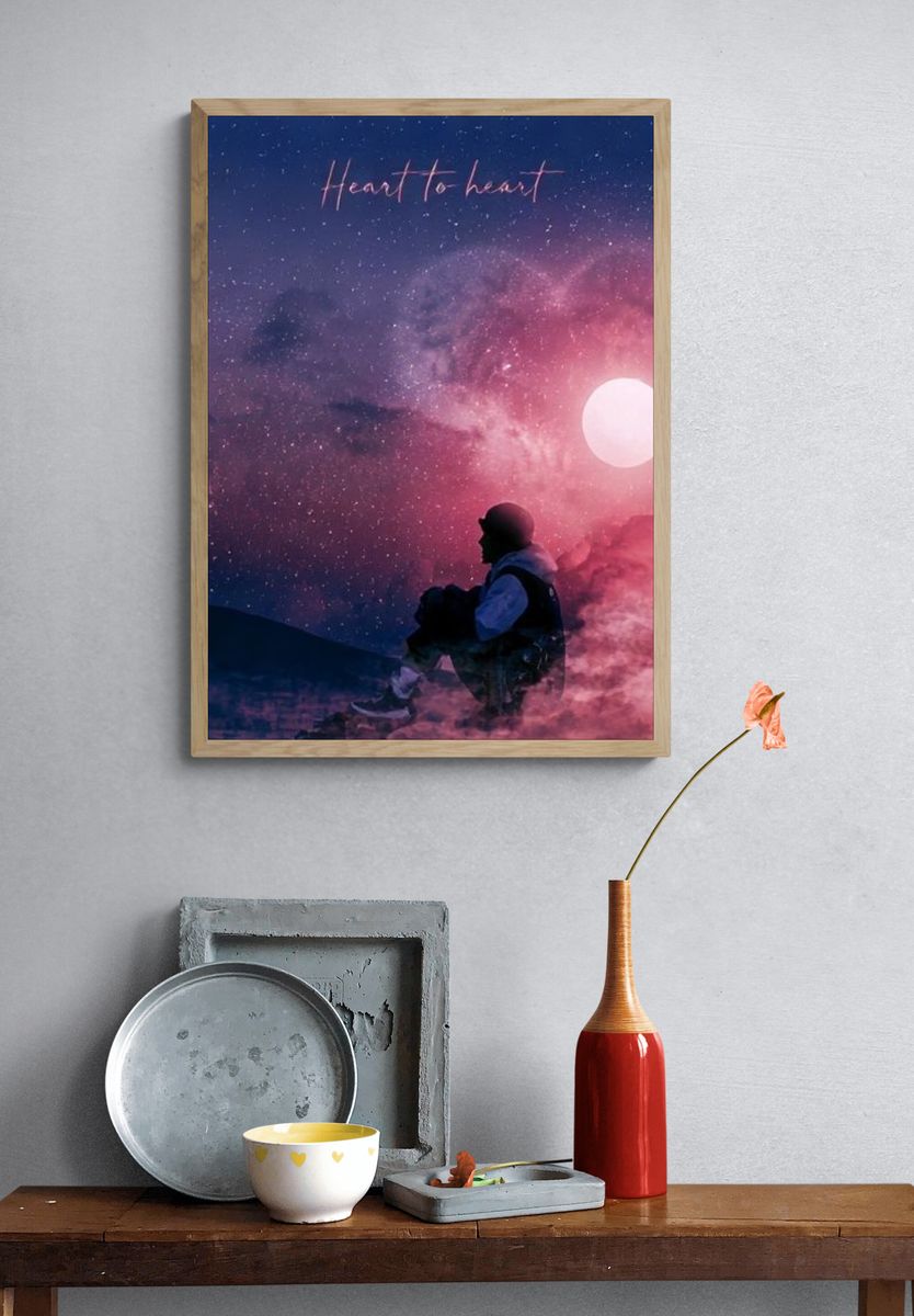 Heart to Heart Space Poster. — room view 3