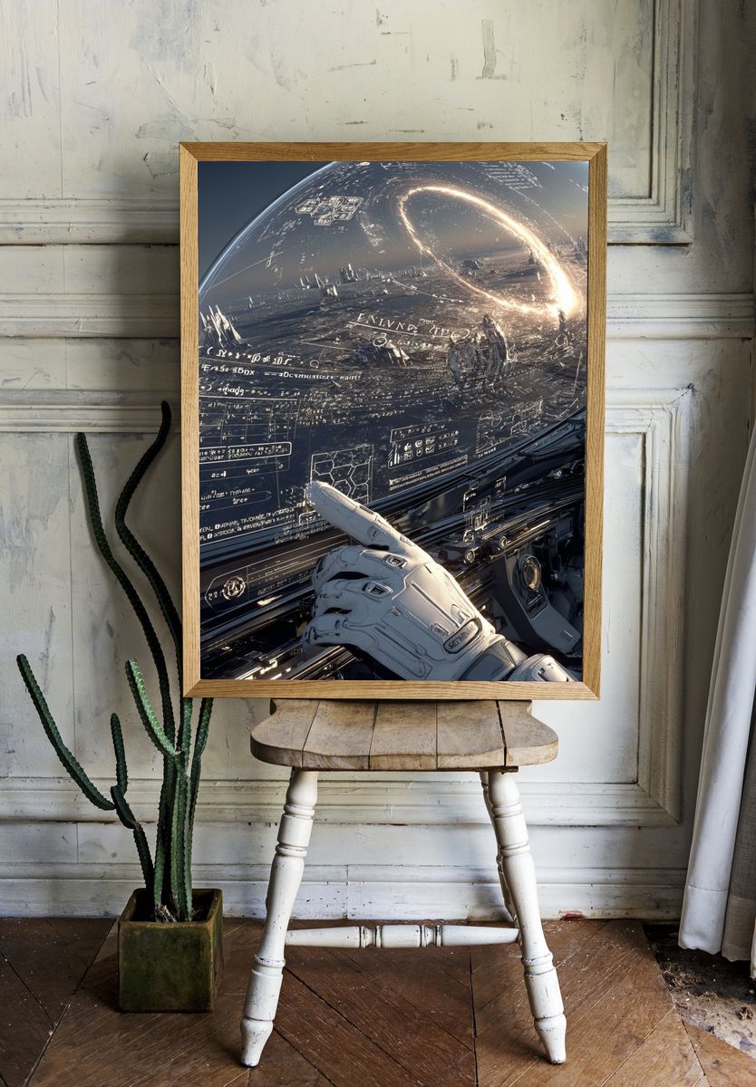Futuristic Space Control Panel — Sci-Fi Print room preview