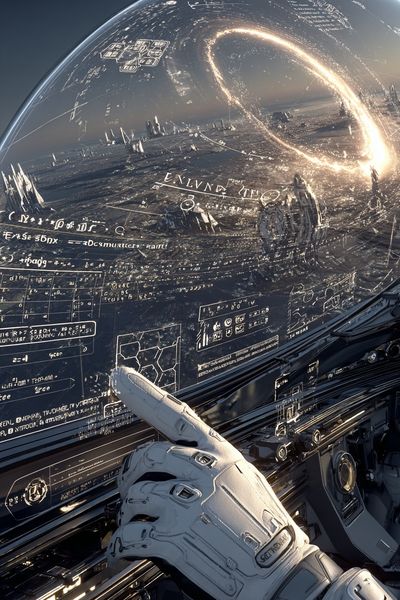 Futuristic Space Control Panel — Sci-Fi Print