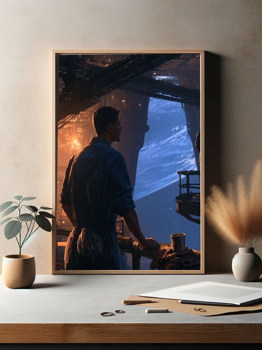 Sci-Fi Space Station Poster. — room view 2