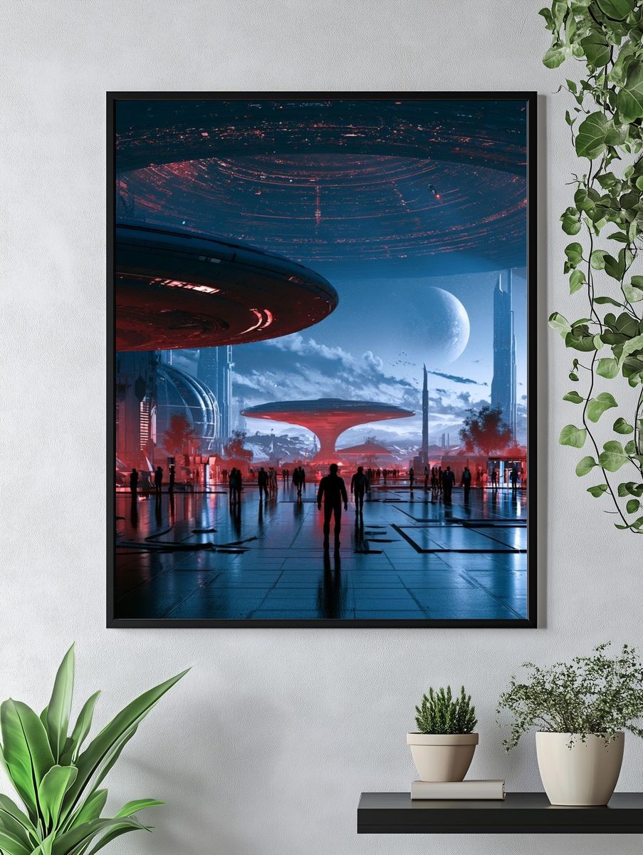 Futuristic Space City Poster. — room view 4