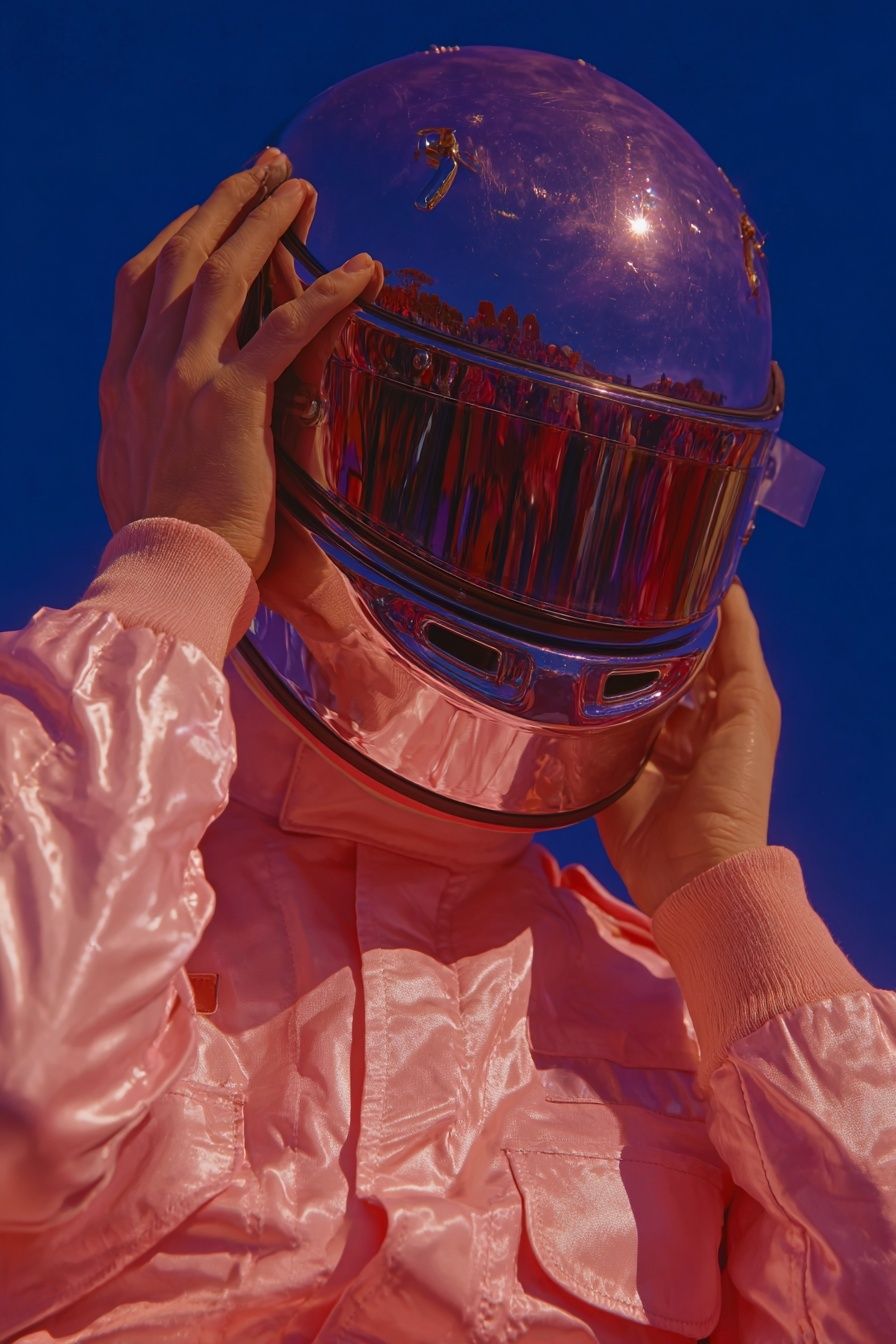 Astronaut in Pink Suit — Space Print. poster — space art