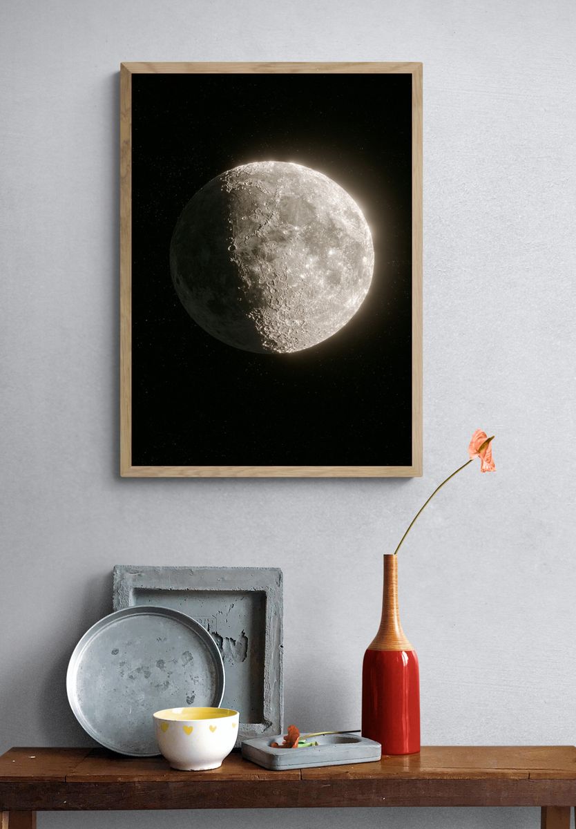 Moon in Space Photography Poster. — room view 3