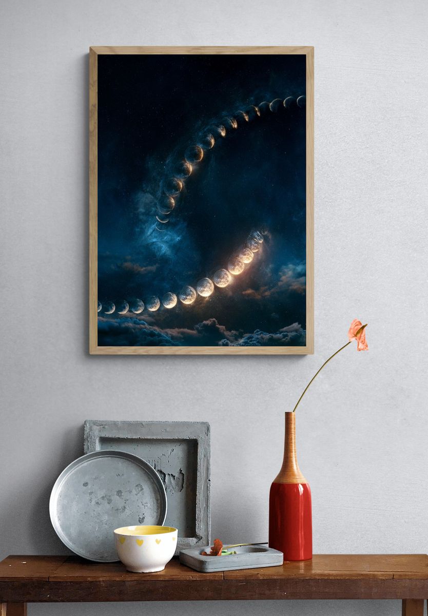 Celestial Moon Phase Poster. — room view 3