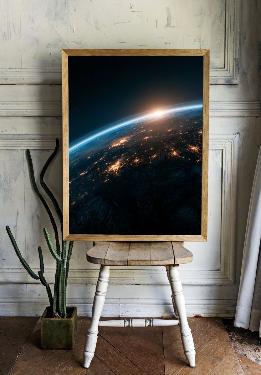 Earth Sunrise Space Poster. — room view 1