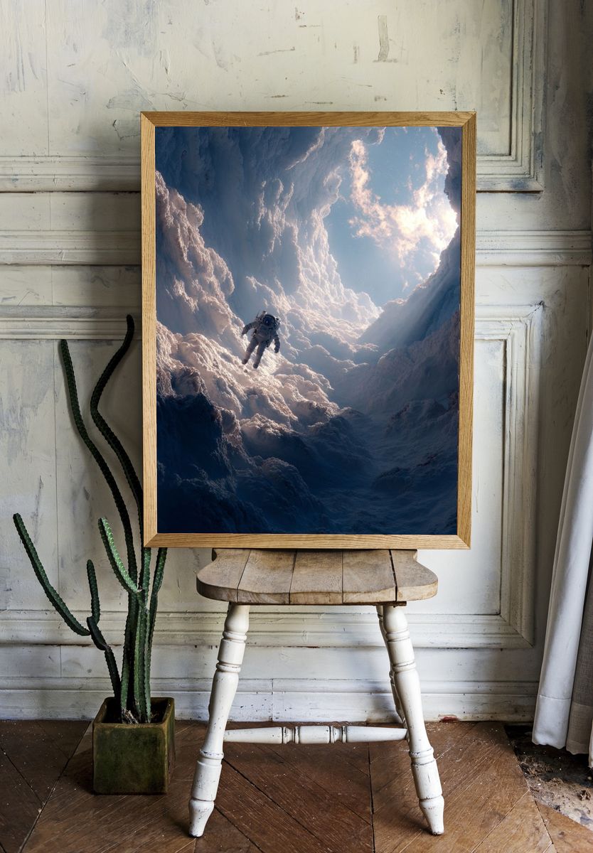 Astronaut in Cloudscape — Space Print room preview