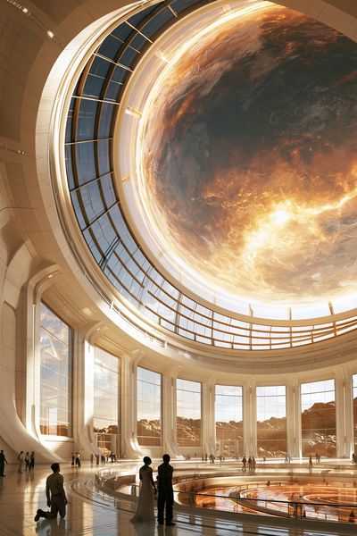 Futuristic Orbital Atrium Space Print. poster