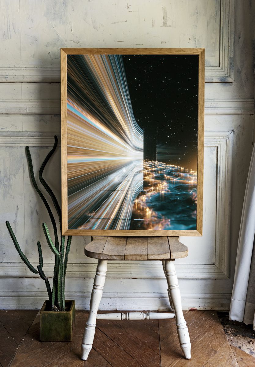 Cosmic Light Tunnel Poster. room preview