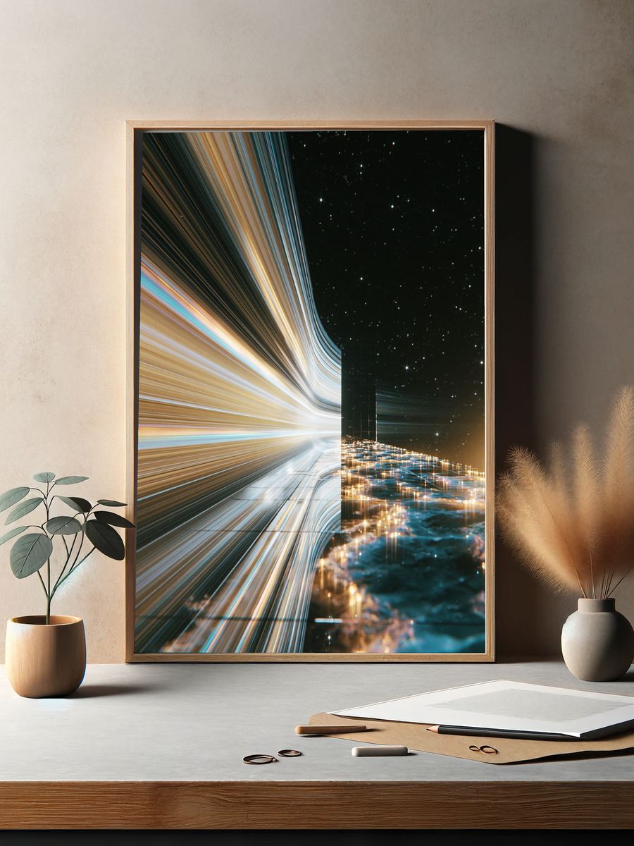 Cosmic Light Tunnel Poster. — room view 2