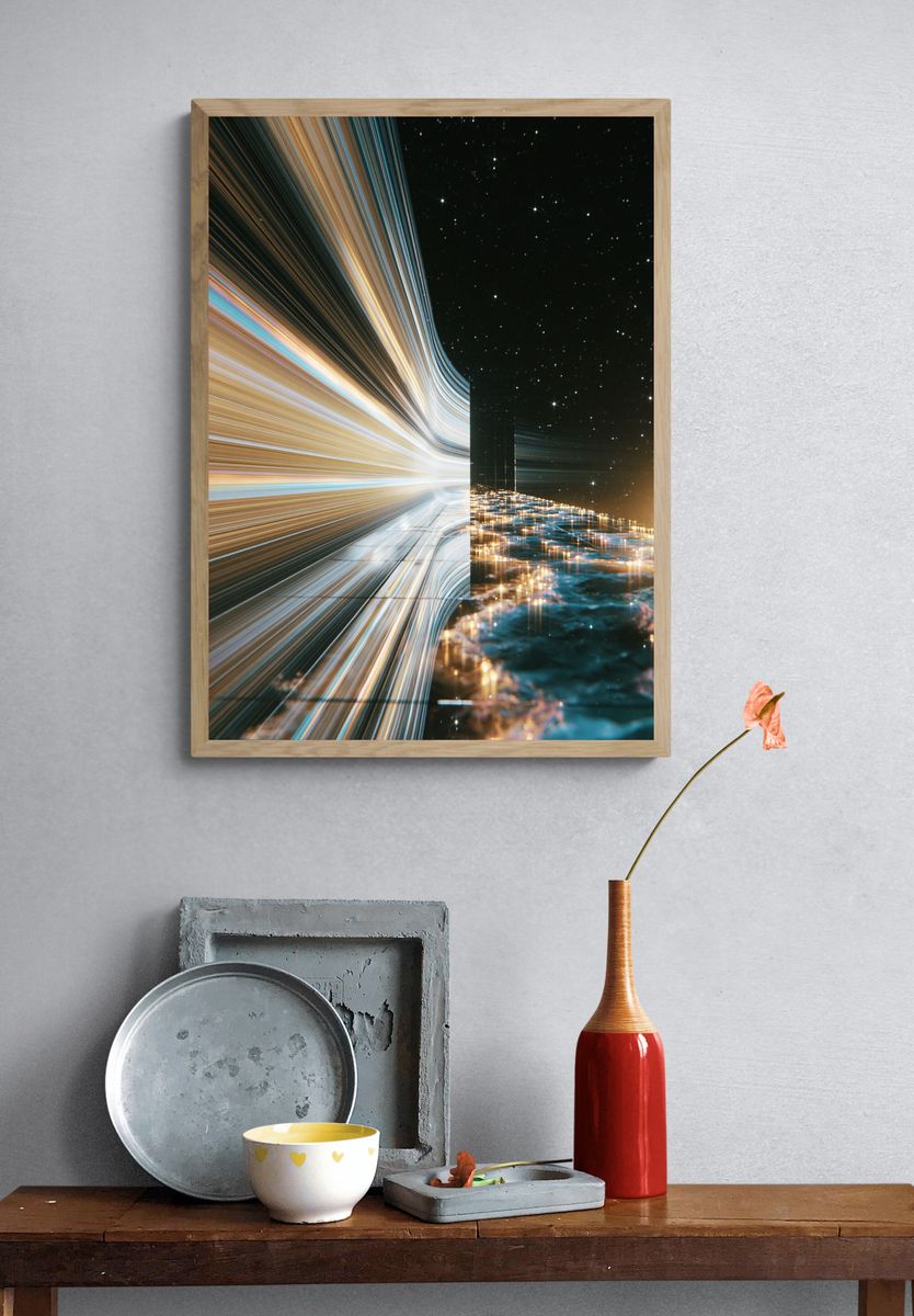 Cosmic Light Tunnel Poster. — room view 3