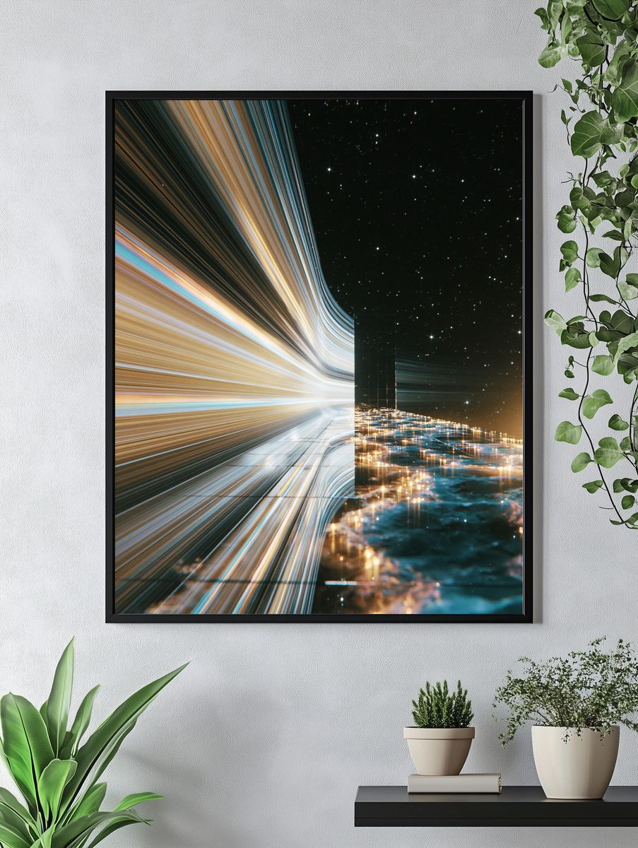 Cosmic Light Tunnel Poster. — room view 4