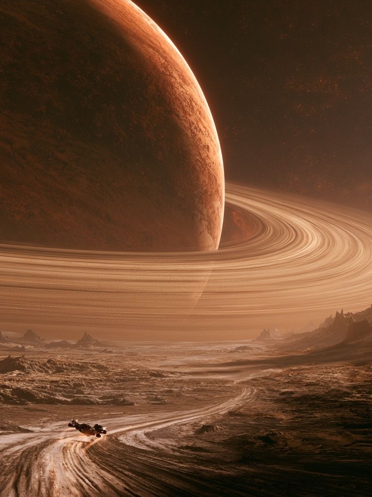Ringed Planet Sci-Fi Poster. poster — space art