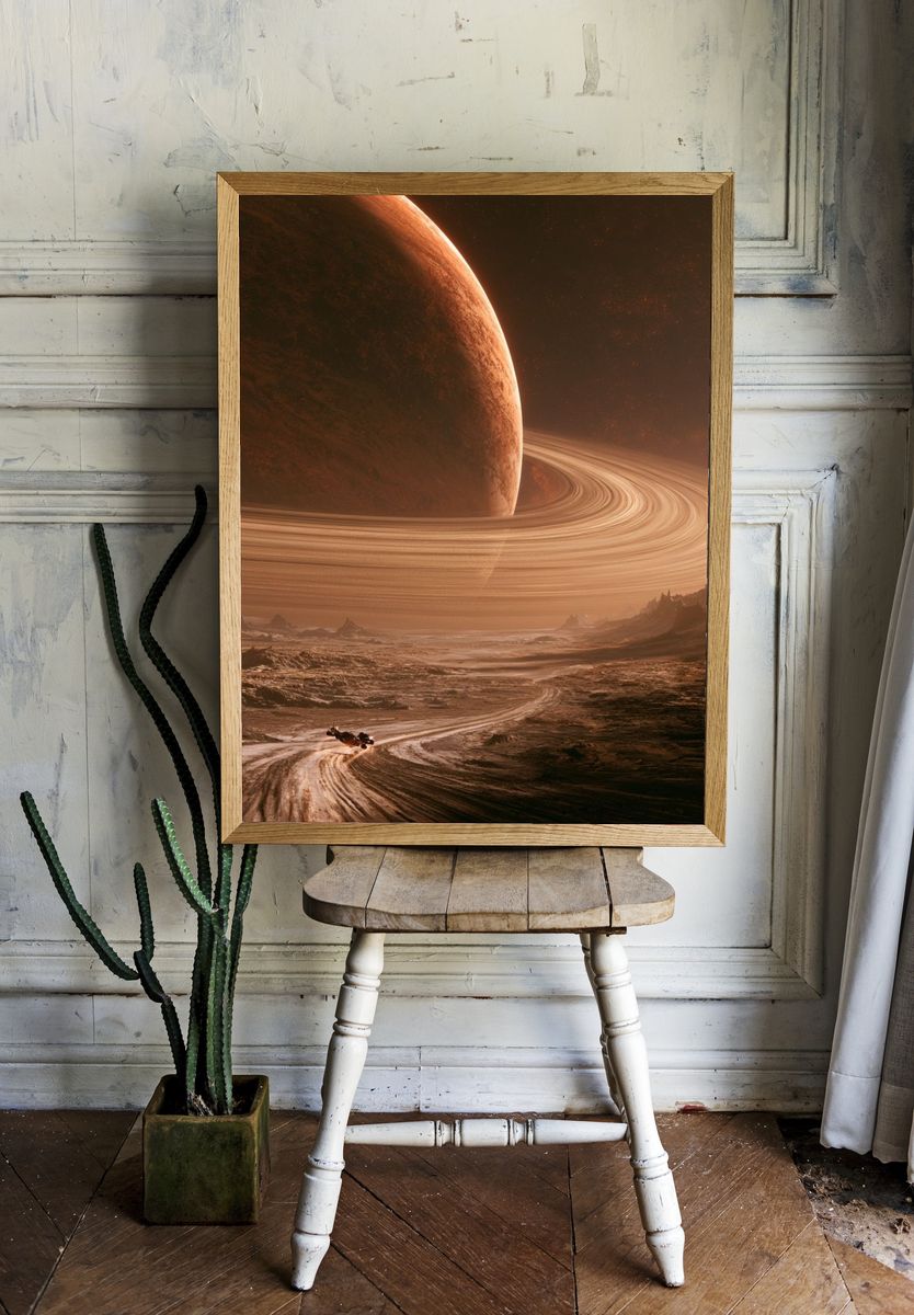 Ringed Planet Sci-Fi Poster. — room view 1
