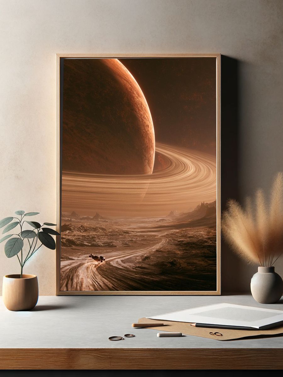 Ringed Planet Sci-Fi Poster. — room view 2