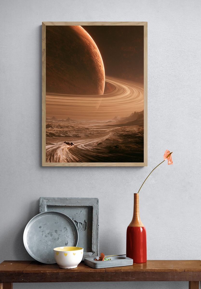 Ringed Planet Sci-Fi Poster. — room view 3