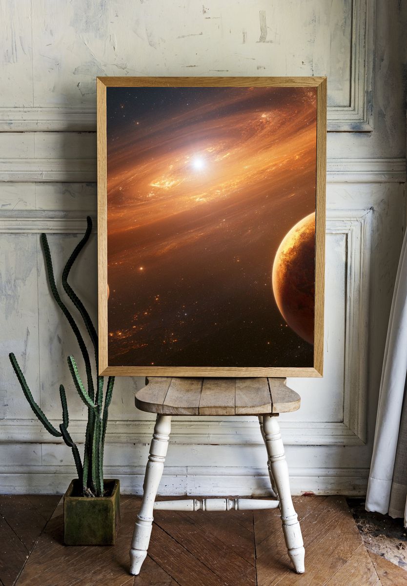 Golden Exoplanet Space Poster. — room view 1