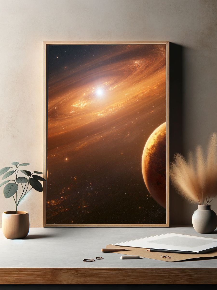 Golden Exoplanet Space Poster. — room view 2