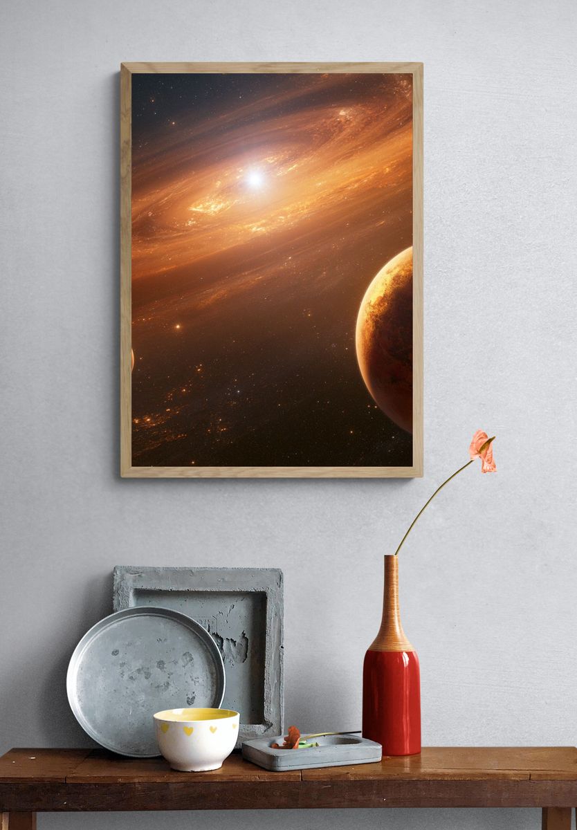 Golden Exoplanet Space Poster. — room view 3