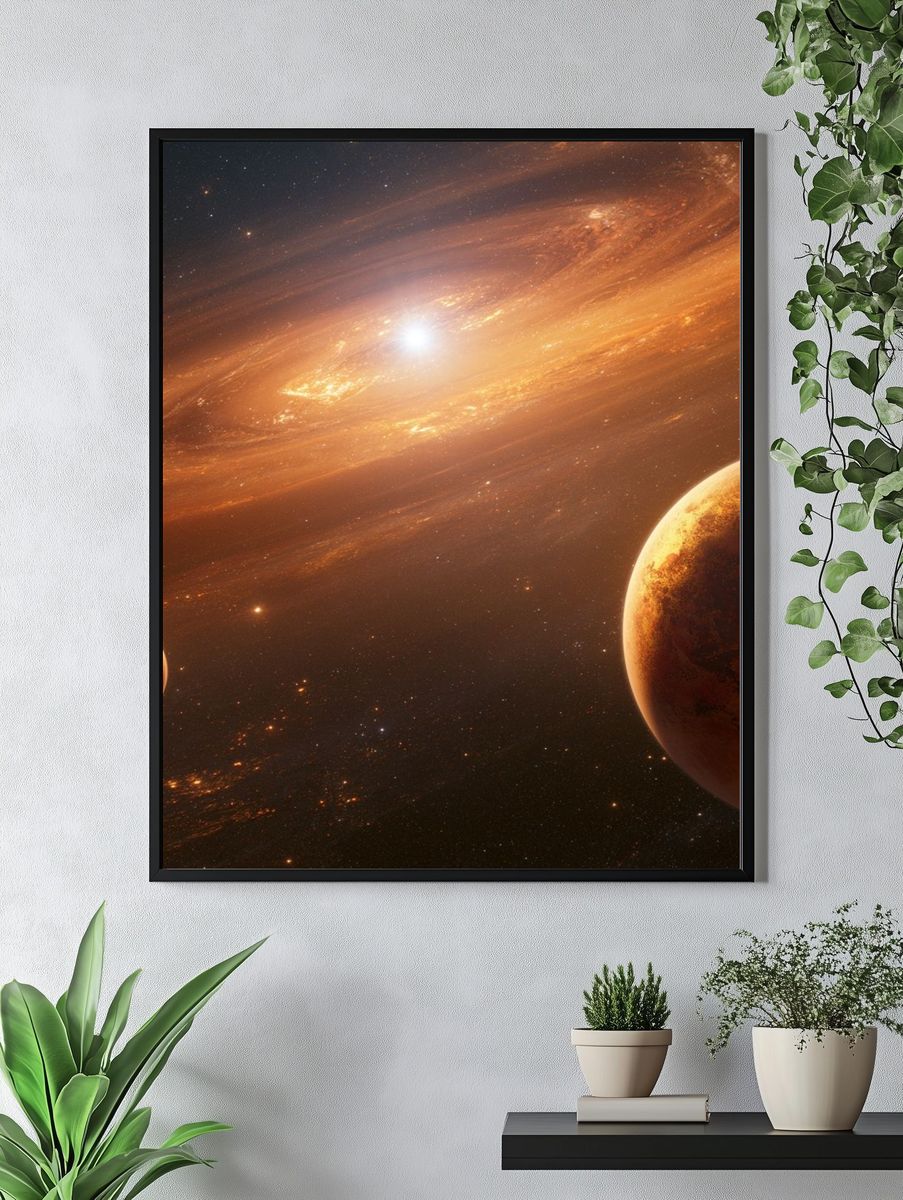 Golden Exoplanet Space Poster. — room view 4