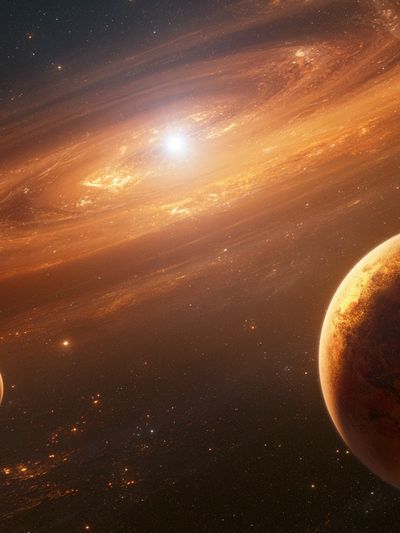 Golden Exoplanet Space Poster.