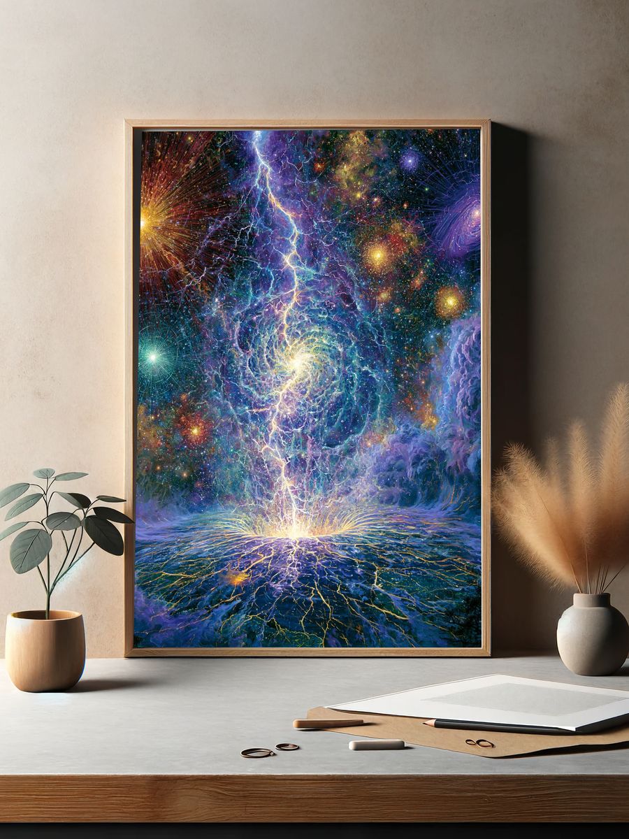 Cosmic Lightning Burst Print. — room view 2