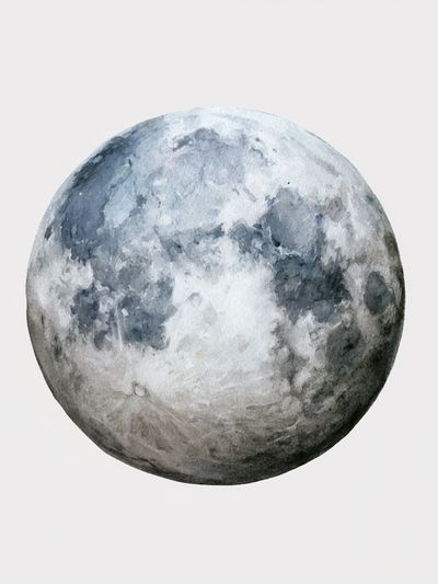 Watercolor Moon Print. poster