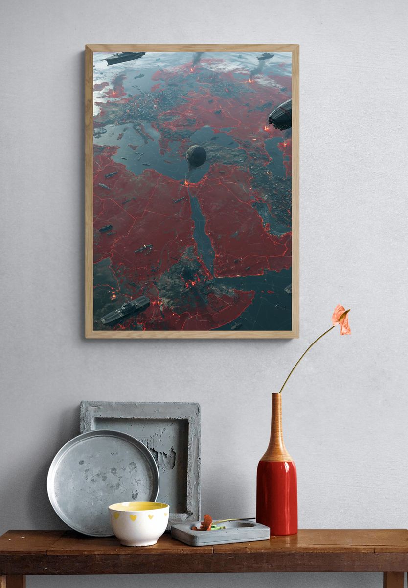 Sci-Fi Battle Over Earth Poster. — room view 3