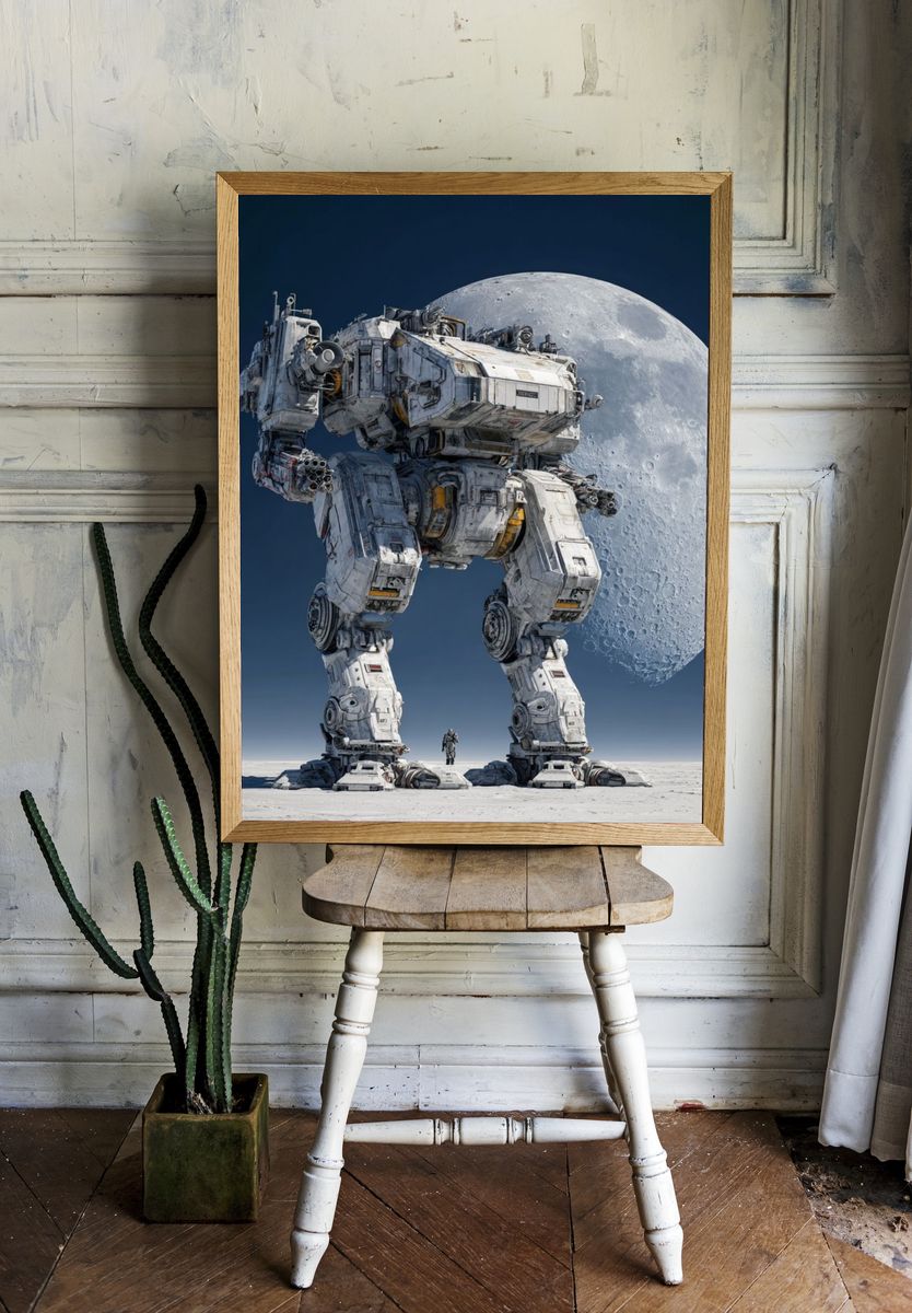 Moon Mech Sci-Fi Poster. — room view 1