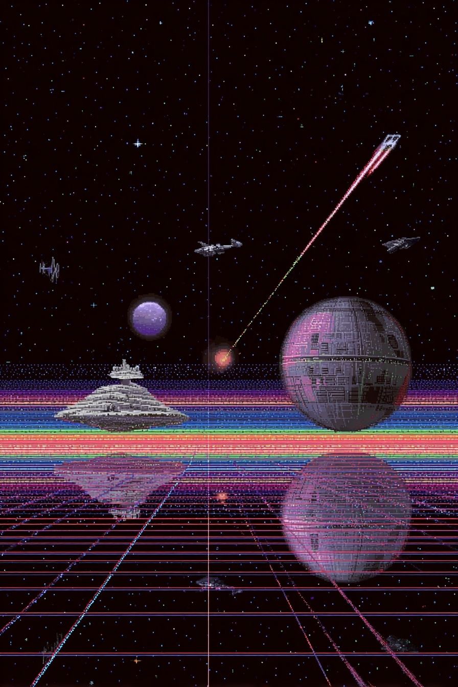 Retro Space Battle Poster. poster detail