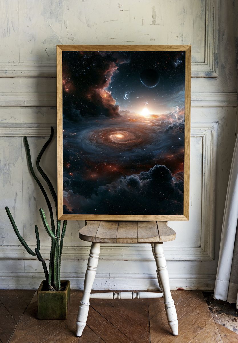 Cosmic Sunrise Space Poster. — room view 1