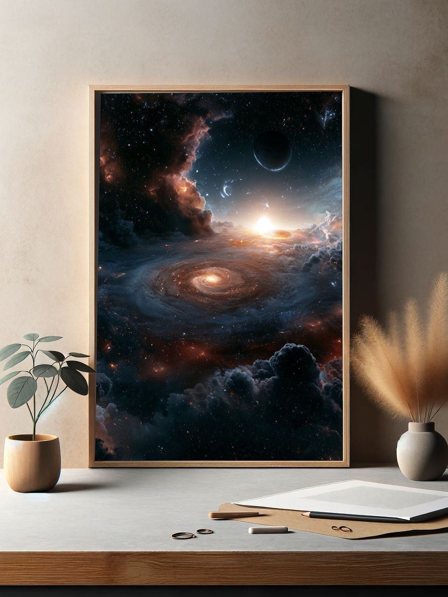 Cosmic Sunrise Space Poster. — room view 2