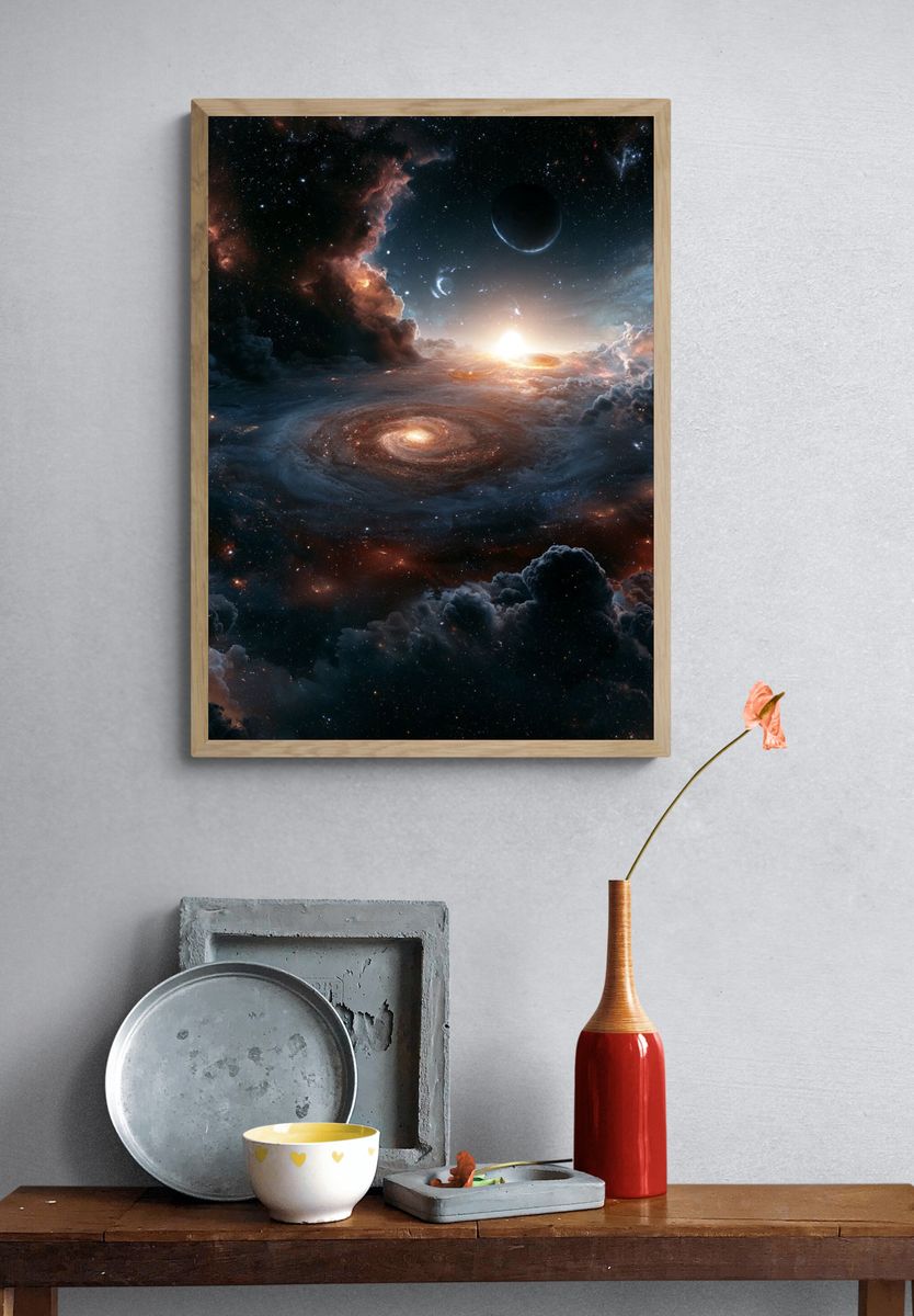 Cosmic Sunrise Space Poster. — room view 3