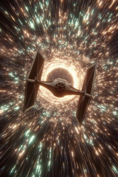 Spaceship in Hyperspace — Space Print. poster