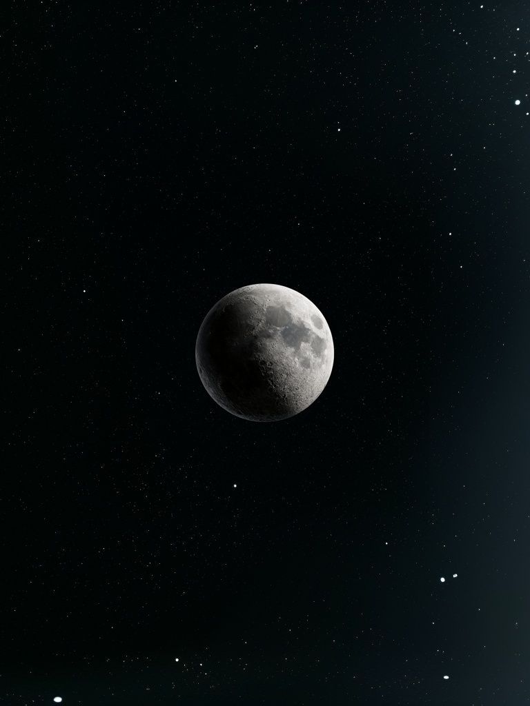Moon in Starry Space Poster. poster — space art