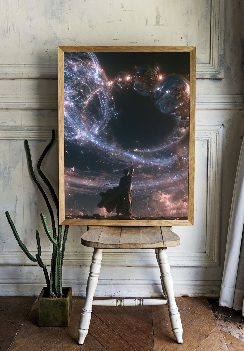 Celestial Wanderer Space Print. room preview